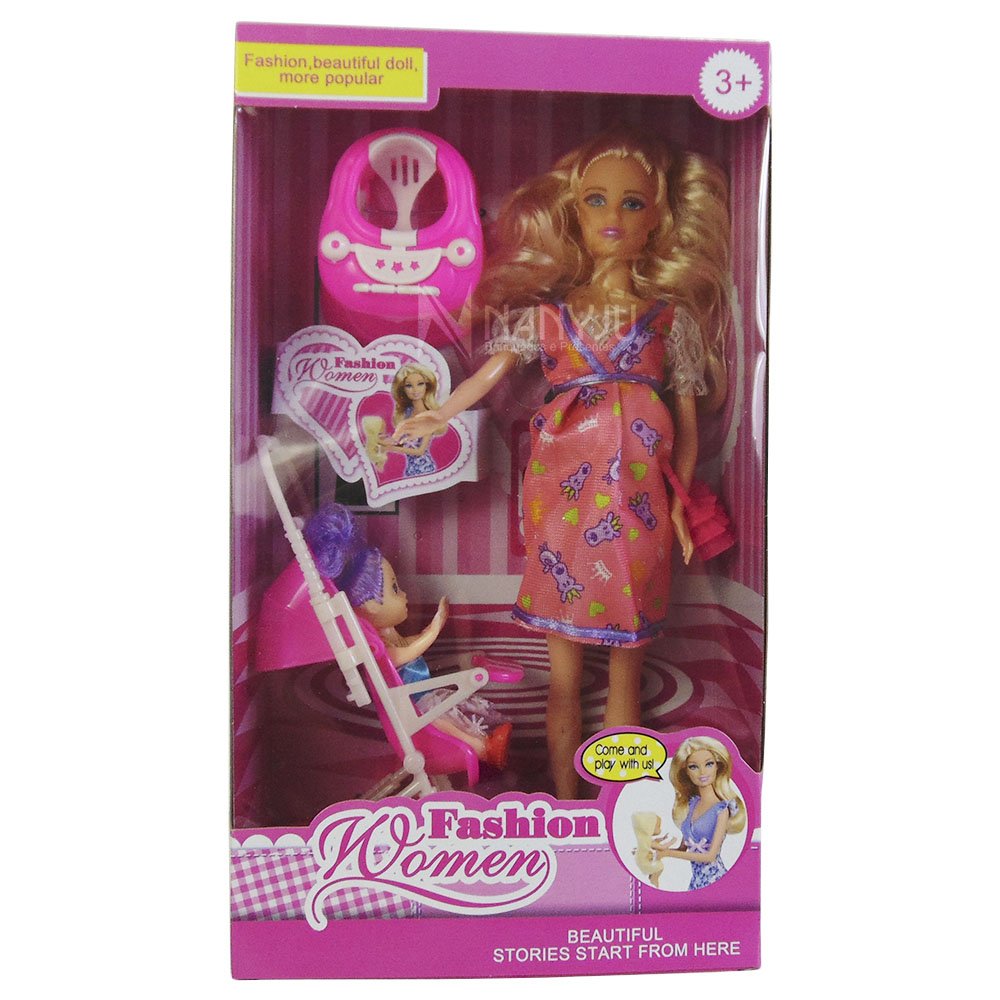 Boneca Barbie gravida vestido vermelho