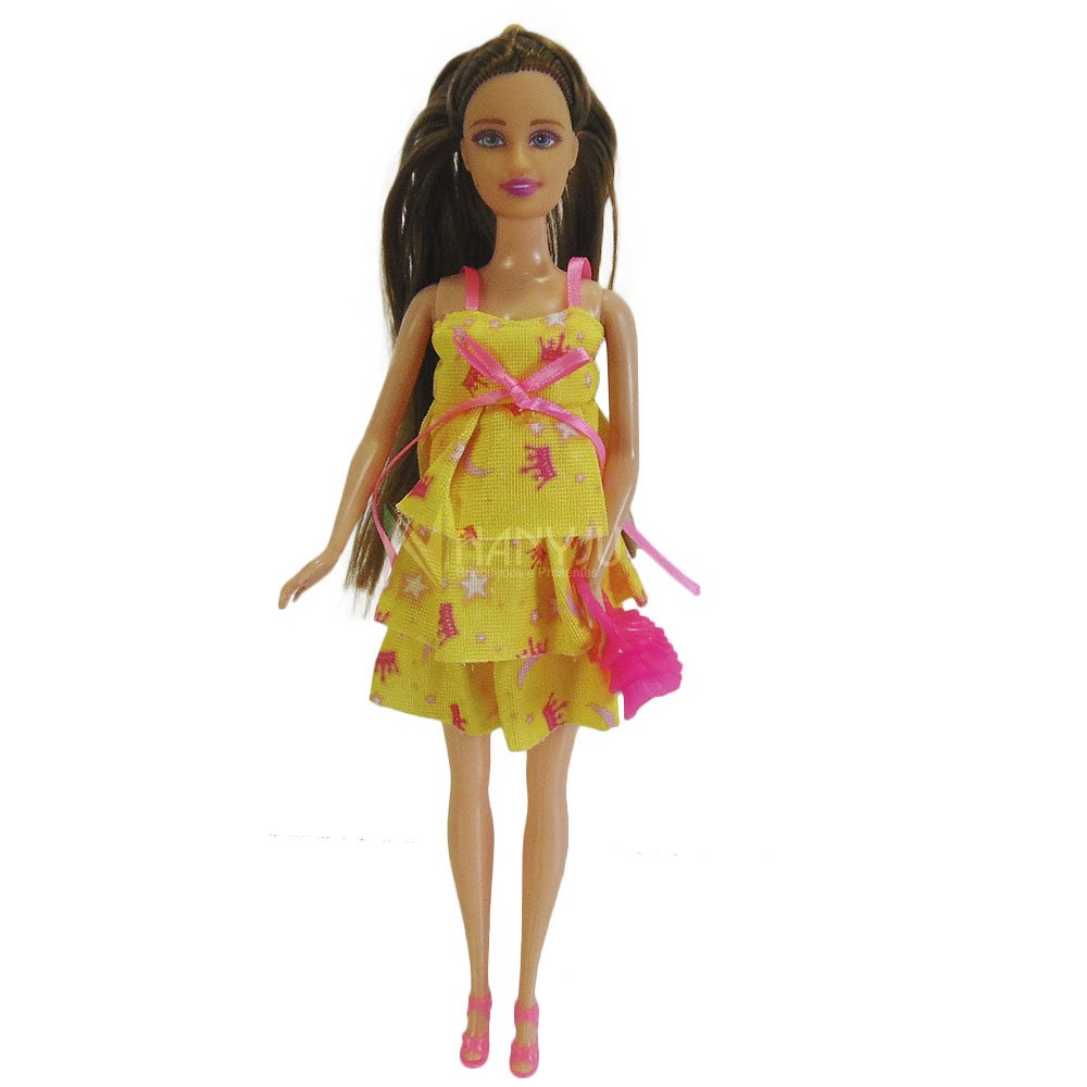 Boneca Gravida Estilo Barbie Andador Carrinho Bonequinha loira