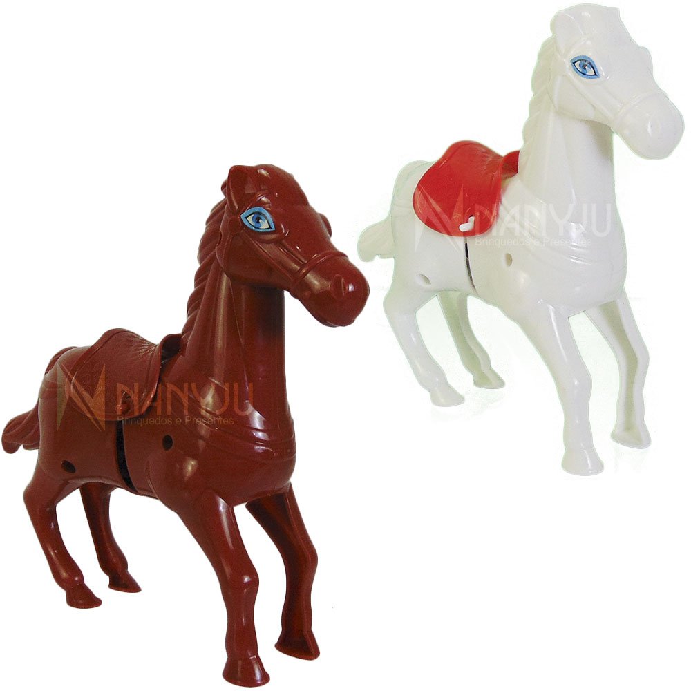 Cavalinho Brinquedo Corda Pula Cavalga Cavalo Anda Verdade Branco