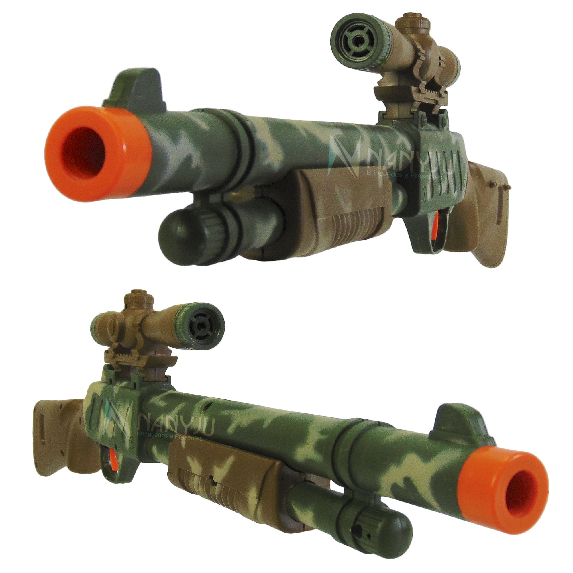 Metralhadora Pistola Brinquedo Tipo Nerf Luz Som Camuflada - R$ 59,99