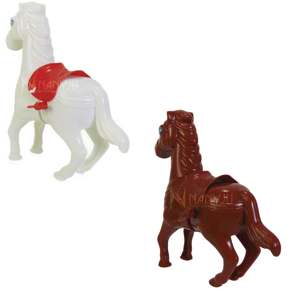 Cavalinho Brinquedo Corda Pula Cavalga Cavalo Anda Verdade Marrom