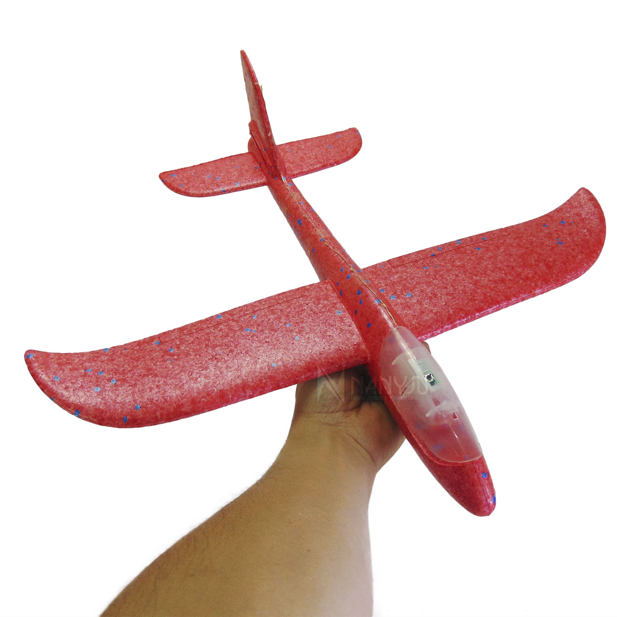 Avião De Brinquedo Planador Com Luz De Isopor Voa De Verdade
