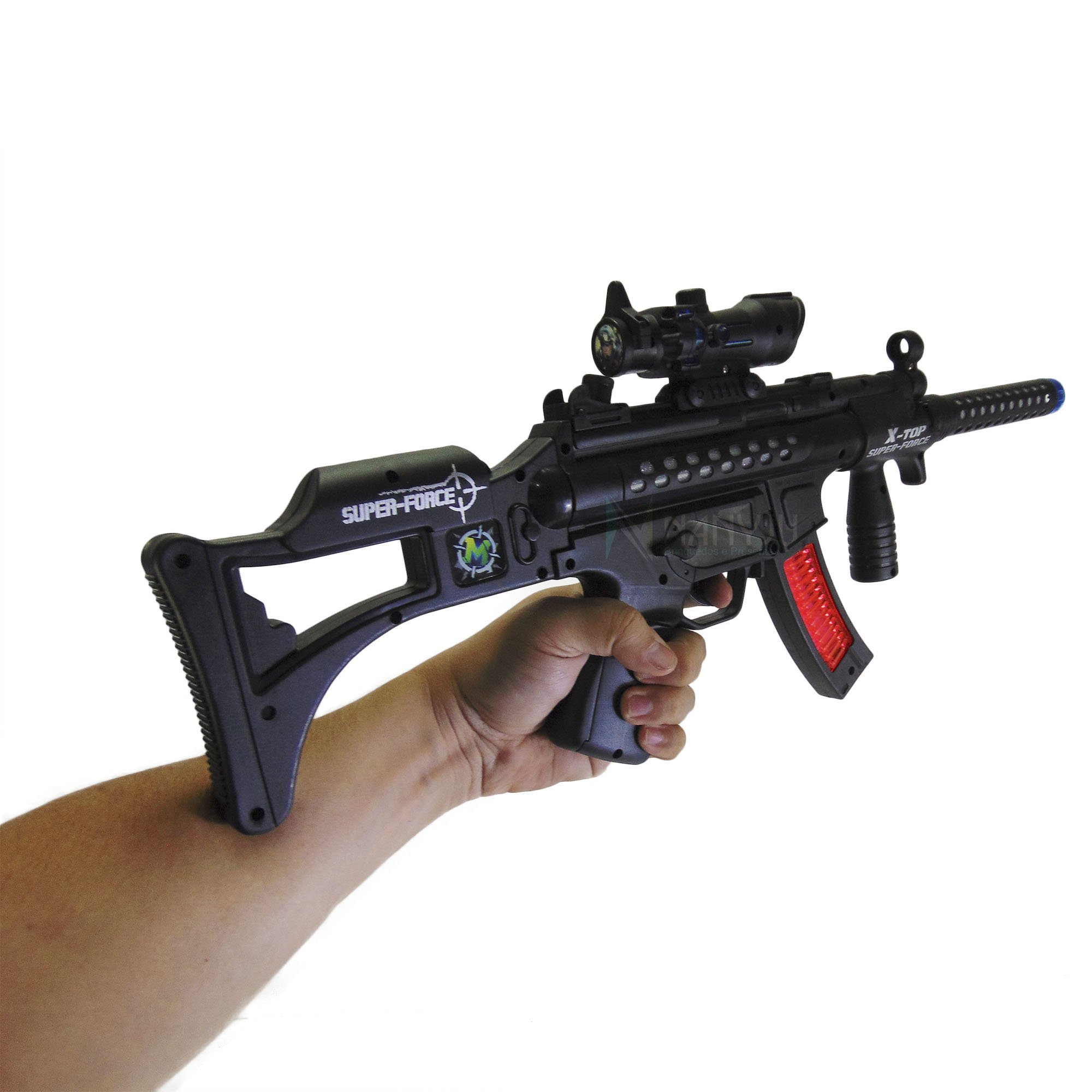 Arma Brinquedo Sniper Com Mira Presente Menino A Pilha Top