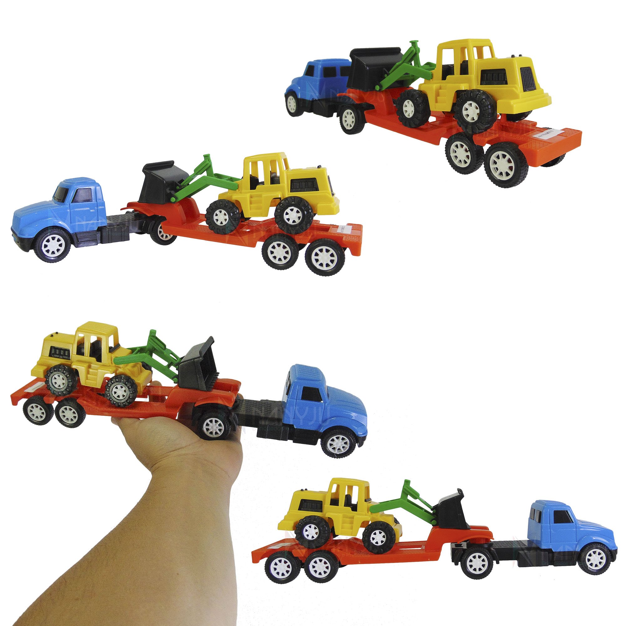 Caminhão Carreta Articulada De Brinquedo Trator Cavadeira