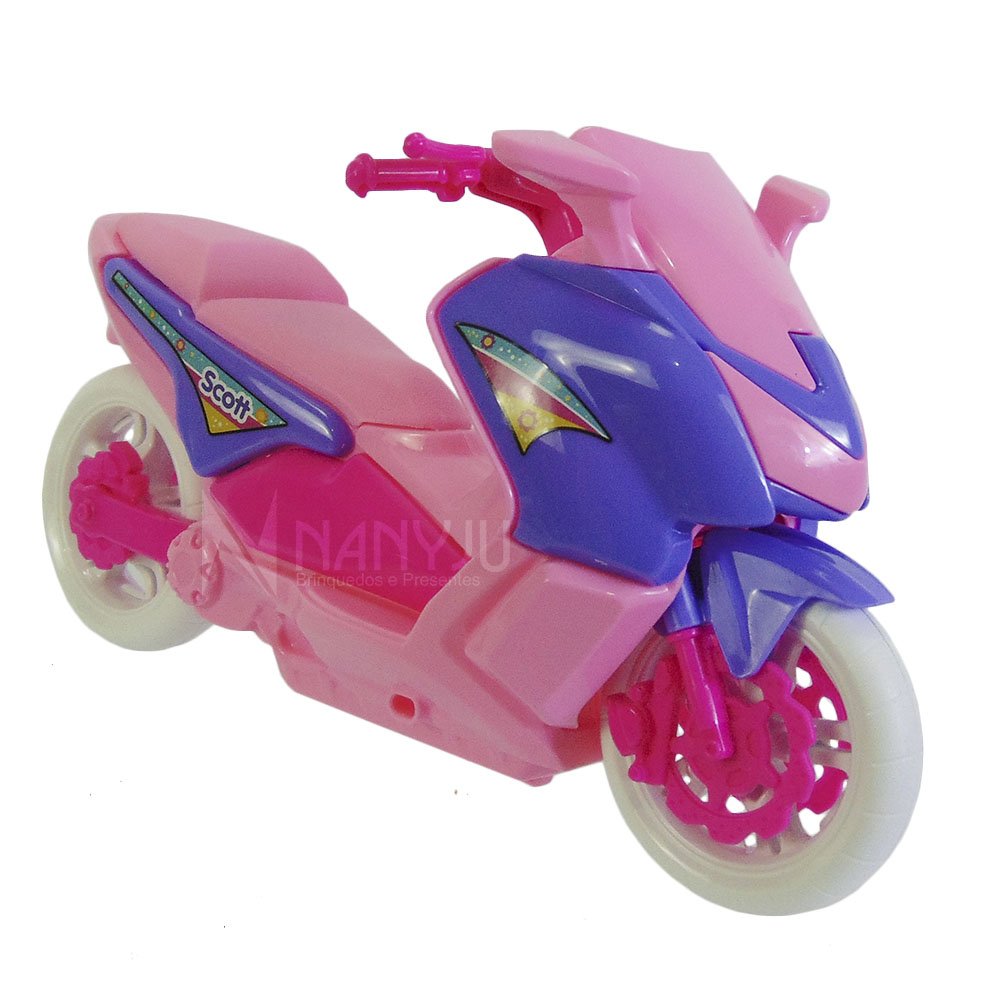 Moto De Brinquedo Motinha Scooter Estilo Barbie Jog Burgman rosa branca