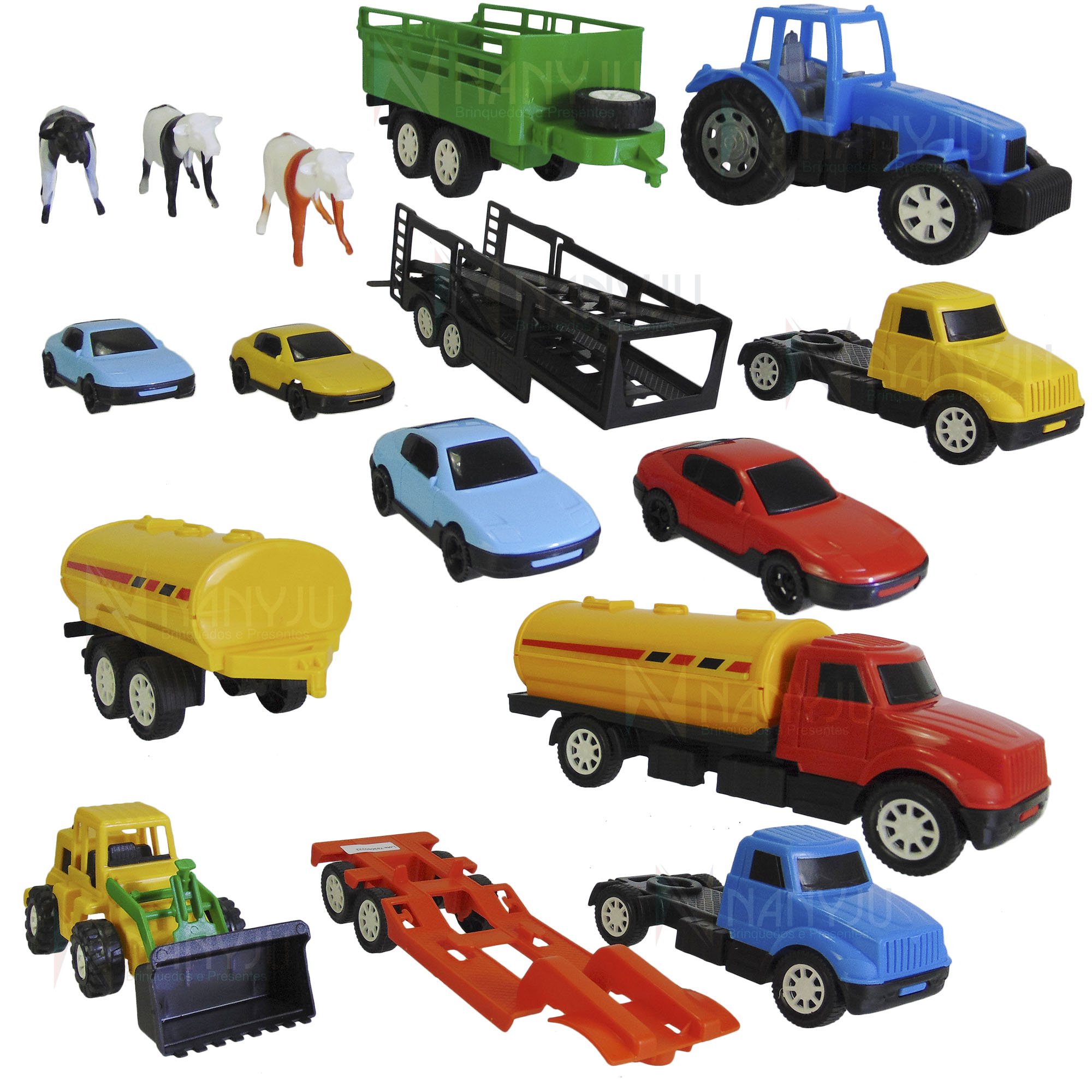 Caminhão Carreta Articulada De Brinquedo Trator Cavadeira
