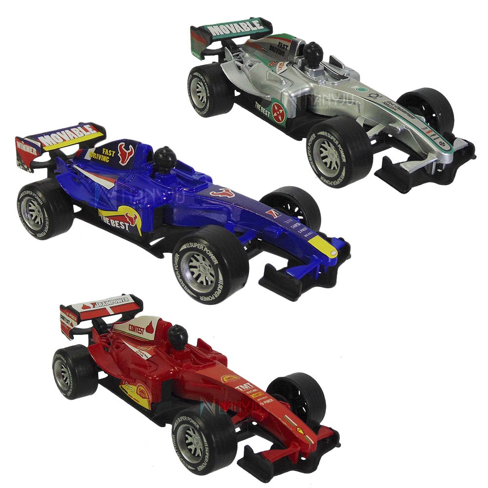 Kit 4 Carrinho Corrida Fórmula 1 Plástico Brinquedo Super F1