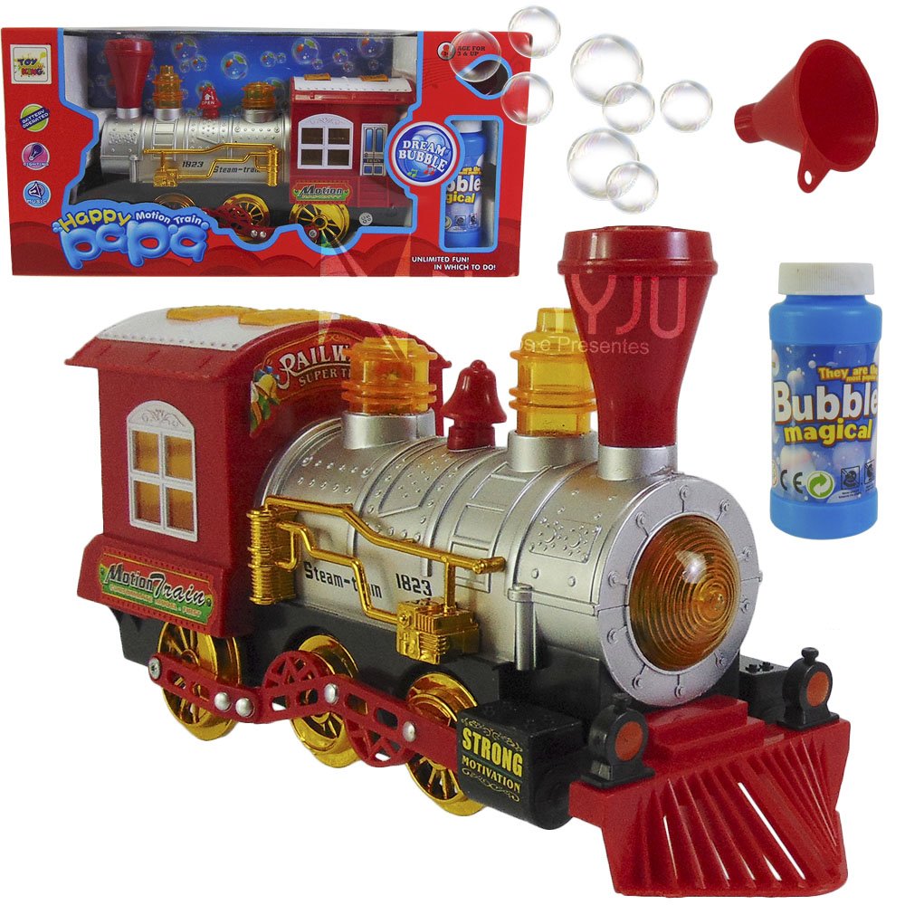 Trenzinho Luz E Som Bate Volta Trem Locomotiva Brinquedo