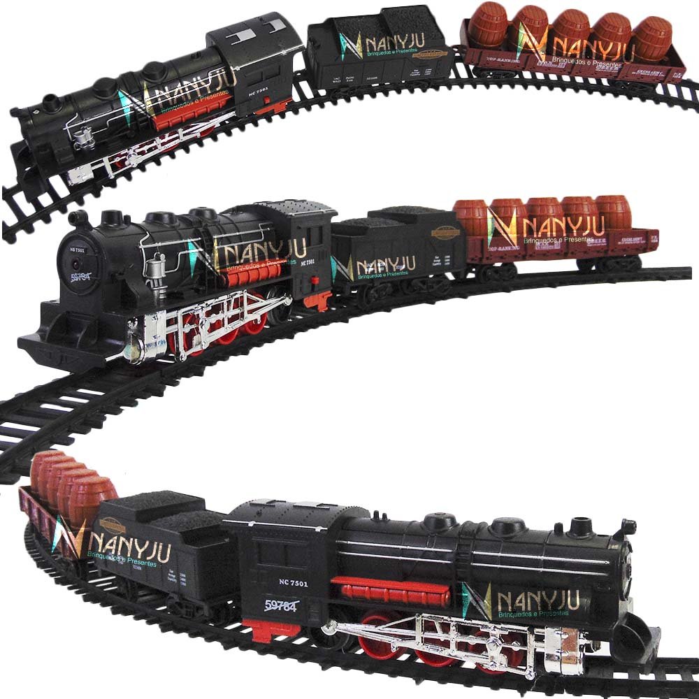 Trenzinho De Brinquedo Trem Menino Locomotiva Trilho Pilha