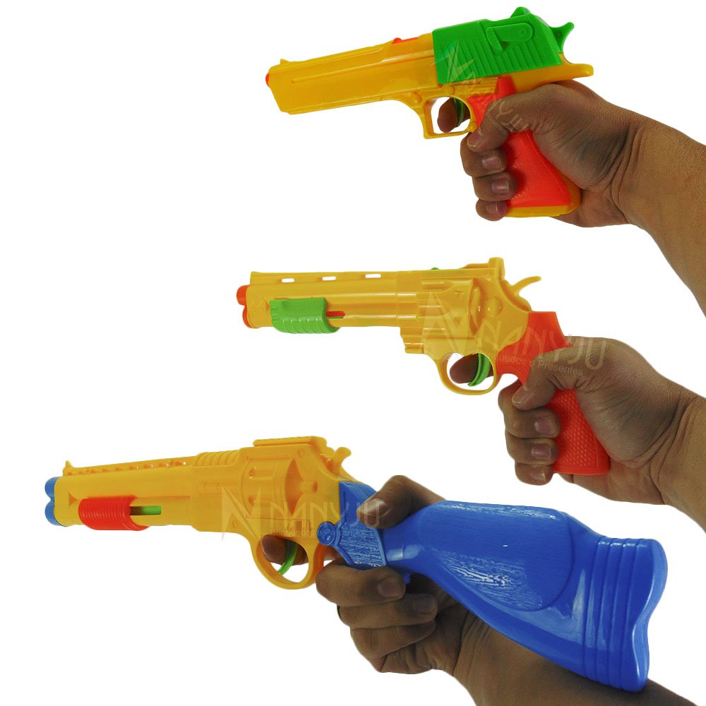 Arminha Rifle Pistola Revolver De Brinquedo Kit Com 3 Arma laranja