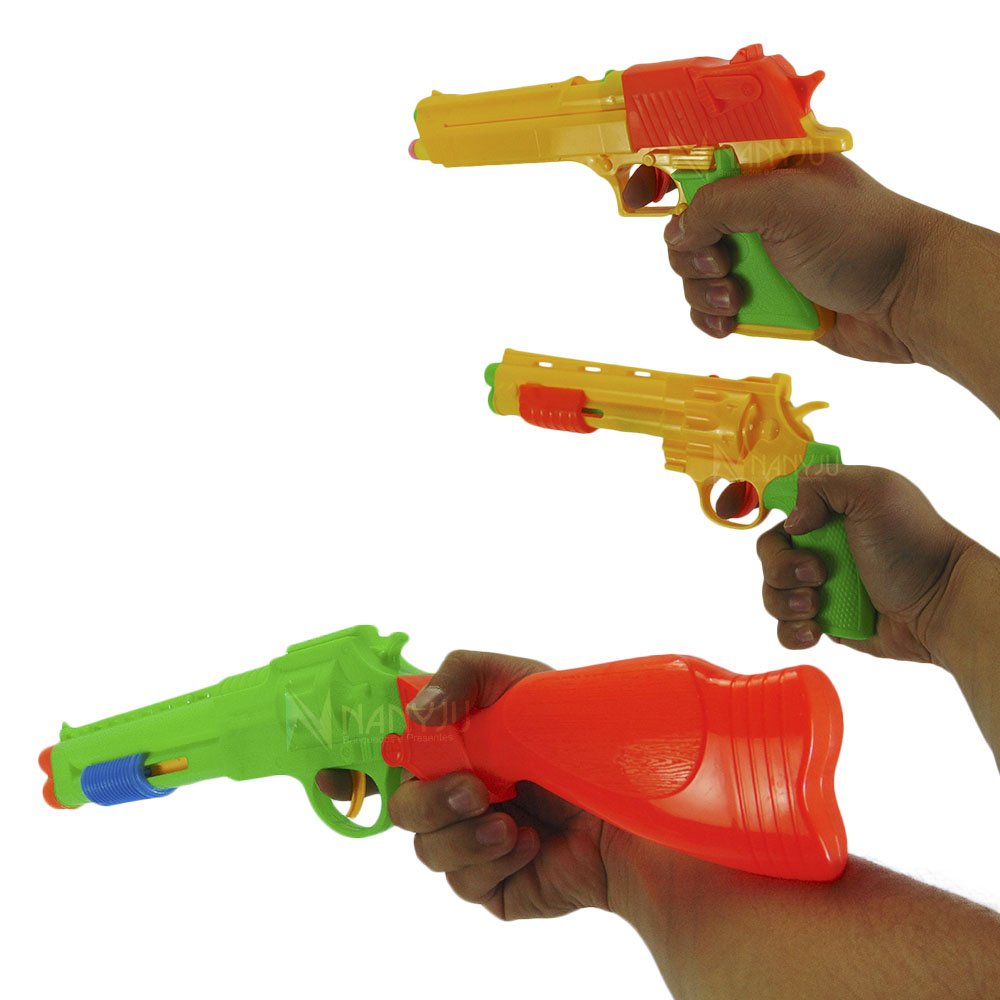 Arminha Rifle Pistola Revolver De Brinquedo Kit Com 3 Arma laranja