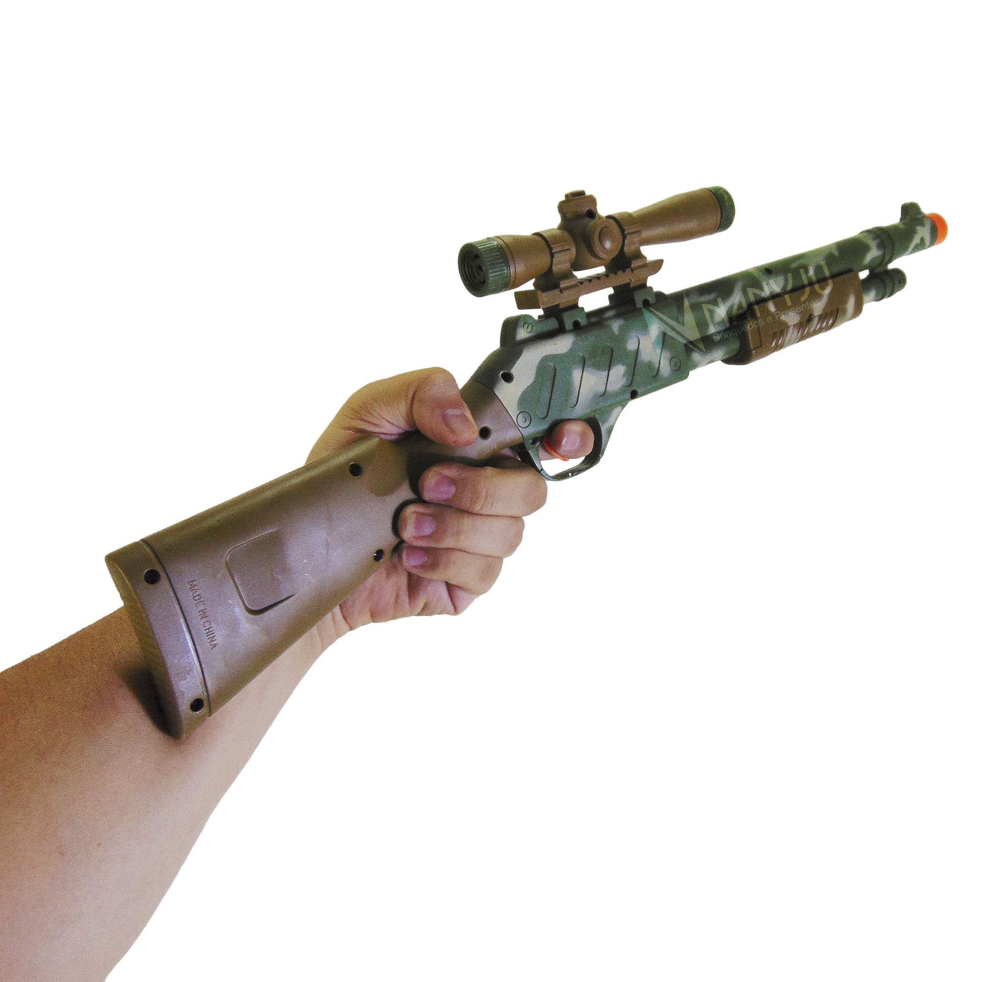 Metralhadora Pistola Brinquedo Tipo Nerf Luz Som Camuflada - R$ 59,99