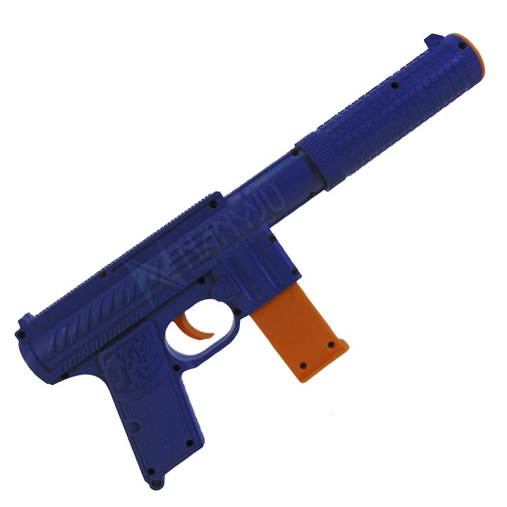 Pistola Lança Dardos de nerf Arminha de Brinquedo com 3 balas. Soft  Projetile Gun.