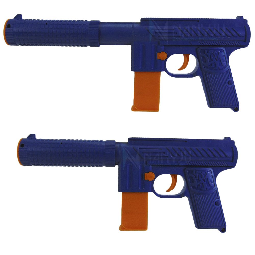 Pistola Lança Dardos de nerf Arminha de Brinquedo com 3 balas. Soft  Projetile Gun.