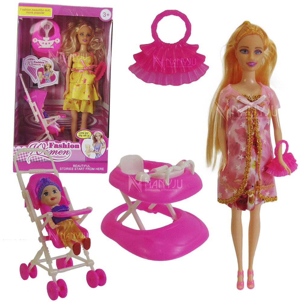 Boneca barbie gravida com o bebe