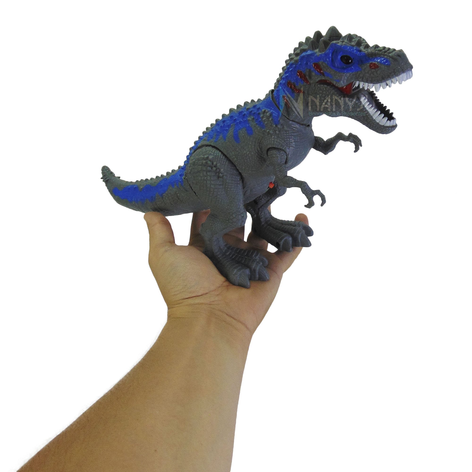 Brinquedo Dinossauro Rex Solta Fumaça Com Luz E Som (cinza) - FUN