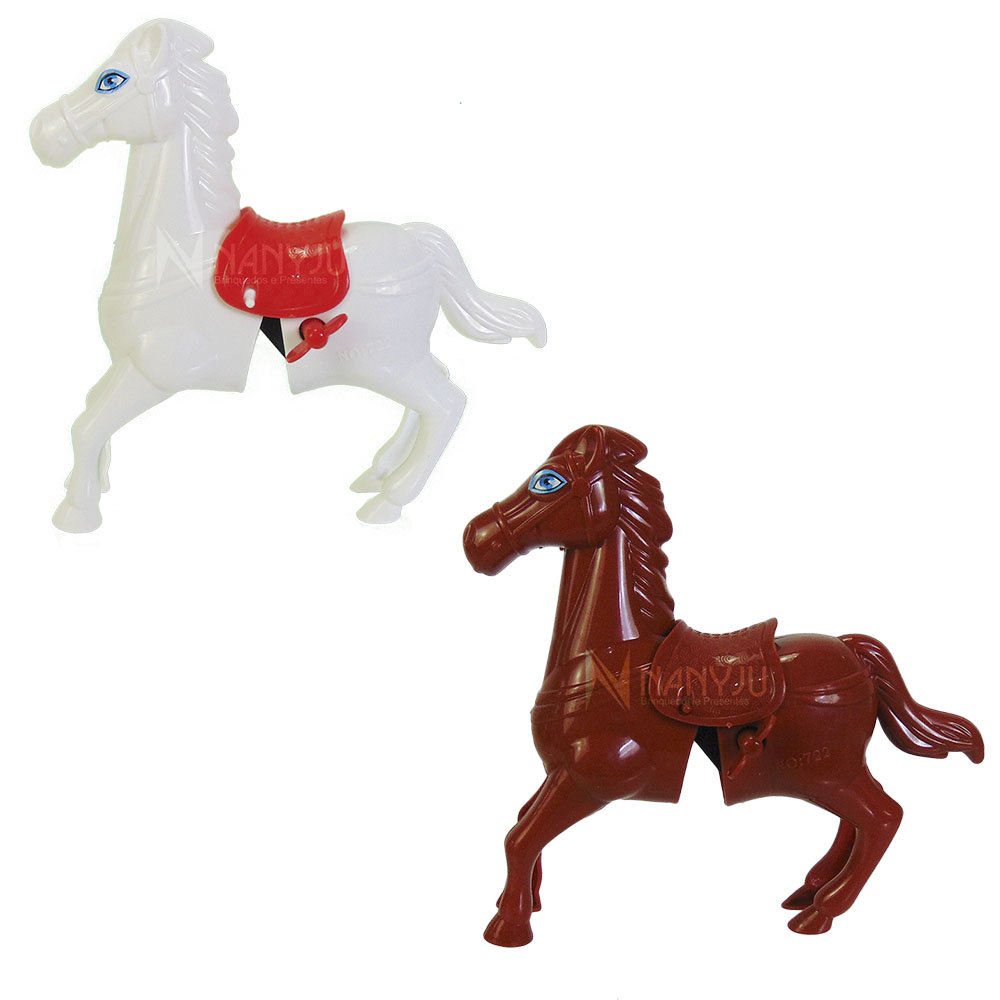 Cavalinho Brinquedo Corda Pula Cavalga Cavalo Anda Verdade Branco
